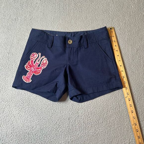 Lilly Pulitzer Short Womens 0 Blue‎ The Callahan 5" Short Lobster Print - Picture 6 of 10